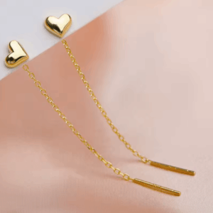 Long Wire Tassel Drop Earrings with Star, Heart & Bead Pendants – Trendy Hanging Jewelry for Women