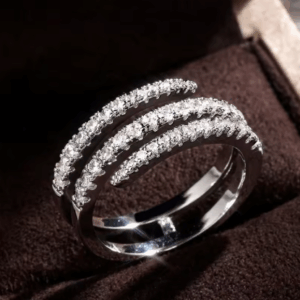 Elegant Surround-Shape Crystal CZ Ring for Women – Bridal & Party Statement Jewelry, Size 7