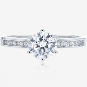 Yousra Jewelry Silver Solitaire Ring – Classic Elegant Fashion Ring (Size 7)