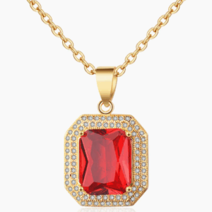 Yousera Jollery Radiant Scarlet Halo Pendant Necklace